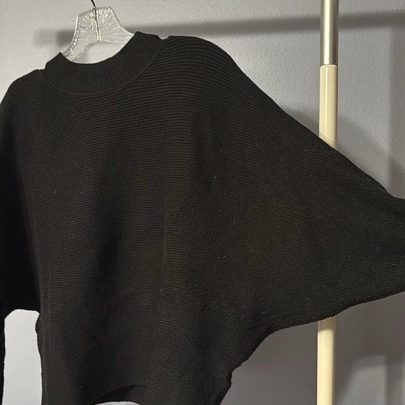 Solutions! Black Winged Sleeved Sweater, Size Small - Picture 3 of 5